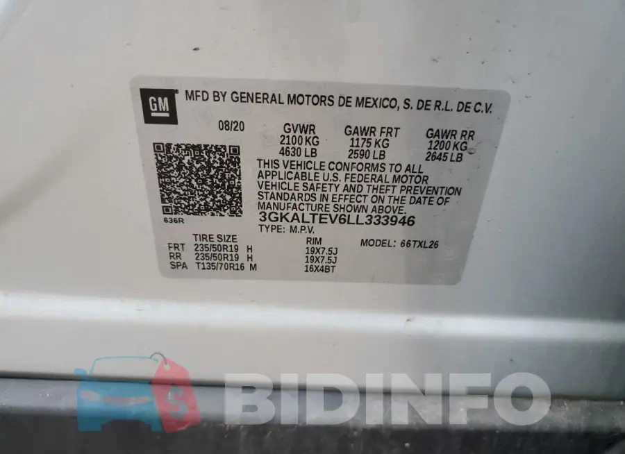 3GKALTEV6LL333946 Photo# 13