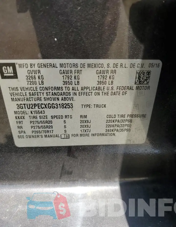 3GTU2PECXGG318253 Photo# 12