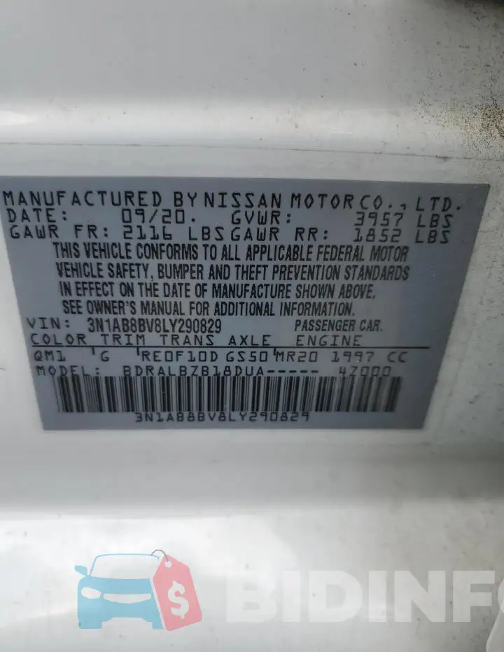 3N1AB8BV8LY290829 Photo# 13
