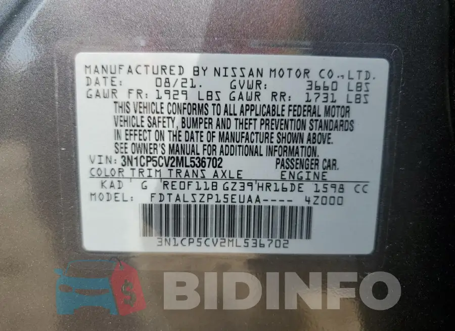 3N1CP5CV2ML536702 Photo# 13