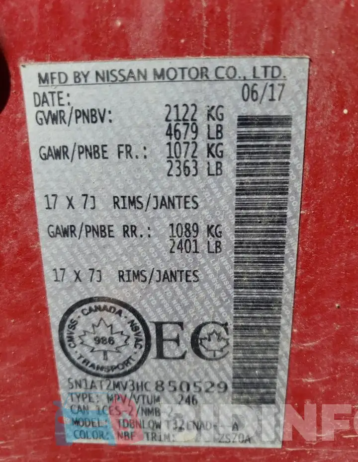 5N1AT2MV3HC850529 Photo# 14
