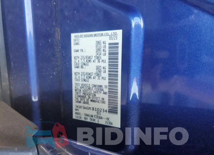 5N1BT3AA1PC810234 Photo# 12