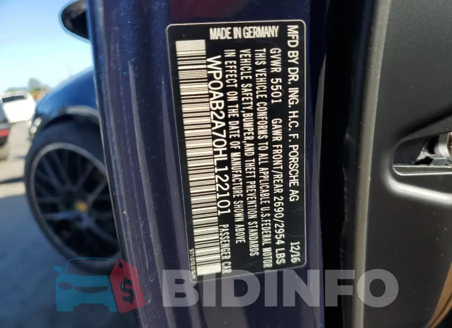 WP0AB2A70HL122101 Photo# 12