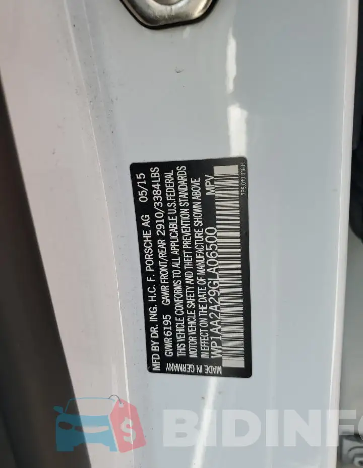WP1AA2A29GLA06500 Photo# 13