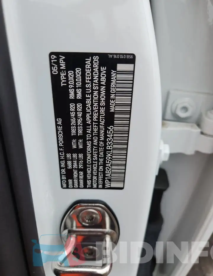 WP1AB2A59KLB33456 Photo# 13