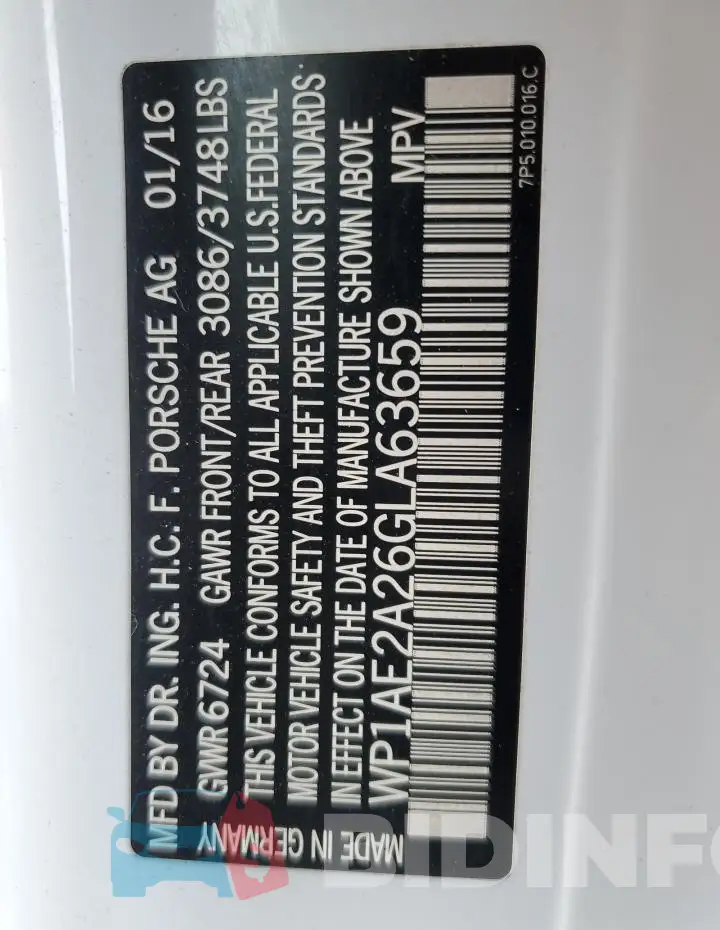 WP1AE2A26GLA63659 Photo# 13
