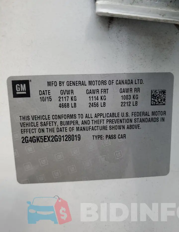 2G4GK5EX2G9128019 Photo# 12