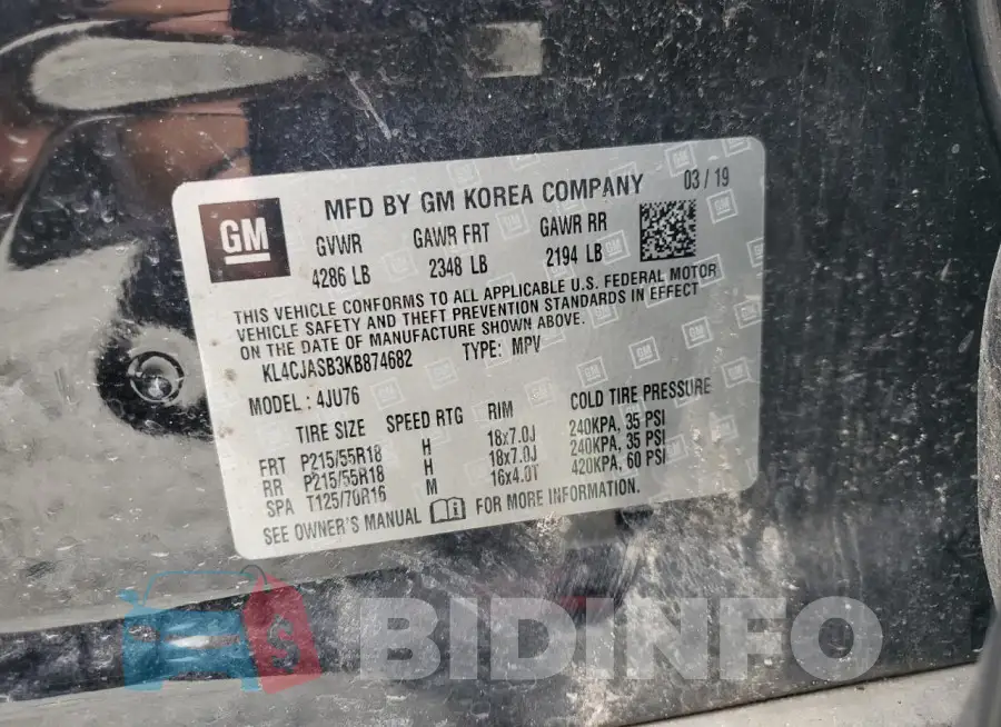 KL4CJASB3KB874682 Photo# 13