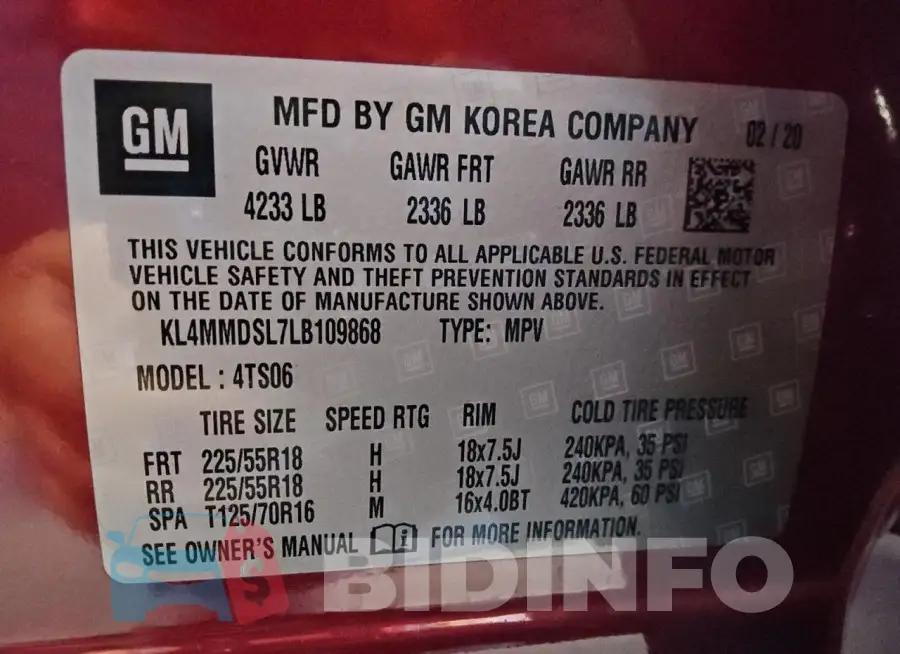 KL4MMDSL7LB109868 Photo# 13