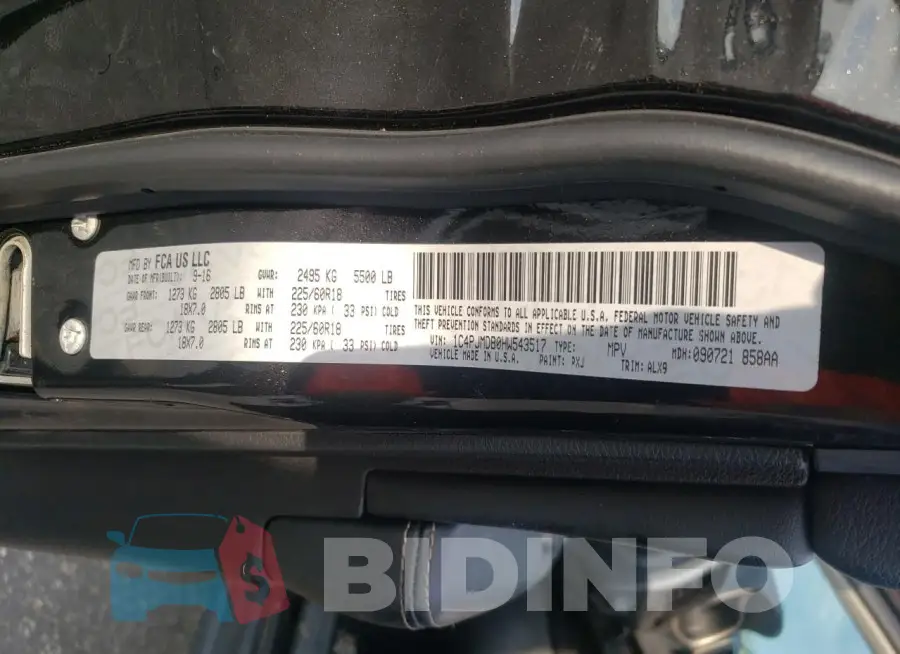 1C4PJMDB0HW543517 Photo# 13