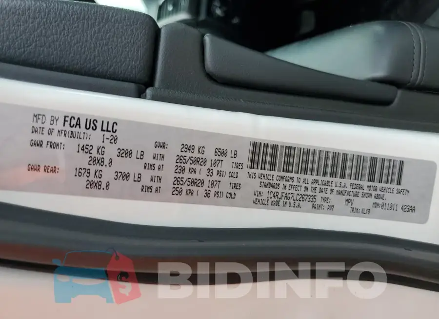 1C4RJFAG7LC267335 Photo# 14