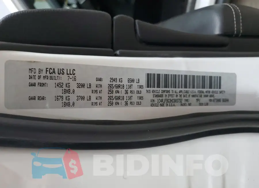 1C4RJFBG3HC603732 Photo# 13