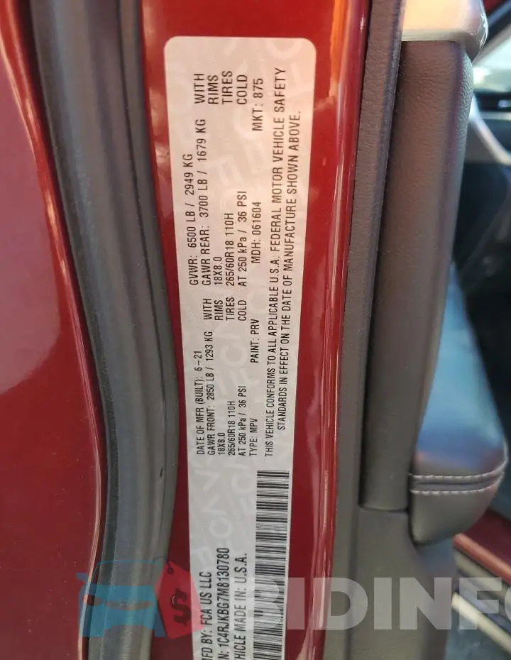 1C4RJKBG7M8130780 Photo# 14