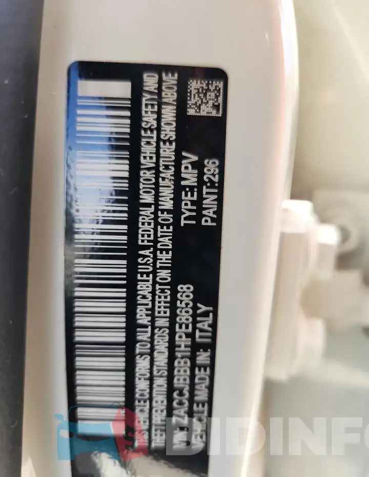 ZACCJBBB1HPE86568 Photo# 13