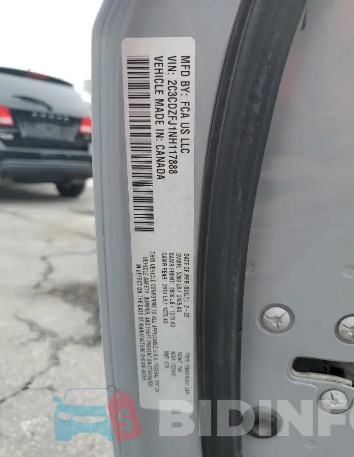 2C3CDZFJ1NH117888 Photo# 12