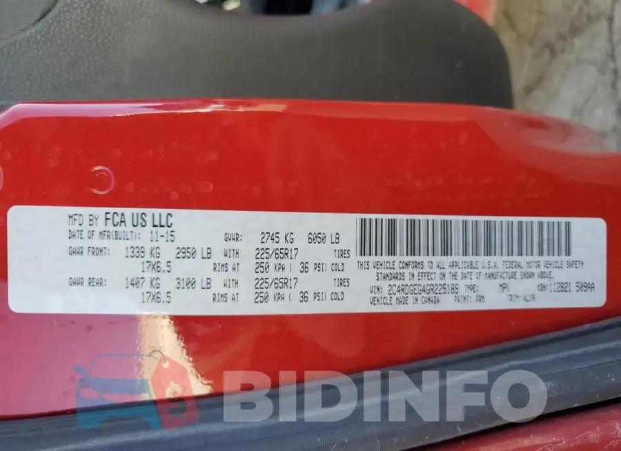 2C4RDGEG4GR225189 Photo# 13