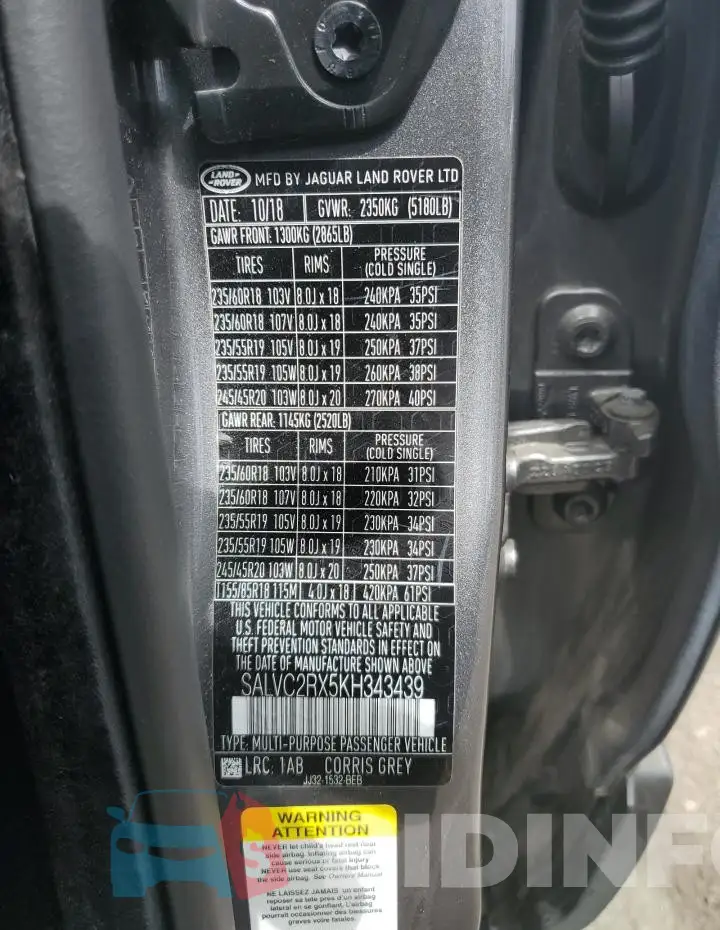 SALVC2RX5KH343439 Photo# 13