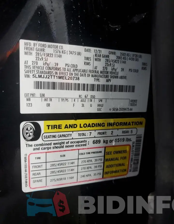 5LMJJ2TT1MEL20738 Photo# 13