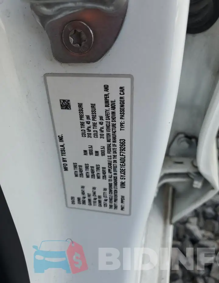 5YJ3E1EA0LF792663 Photo# 13