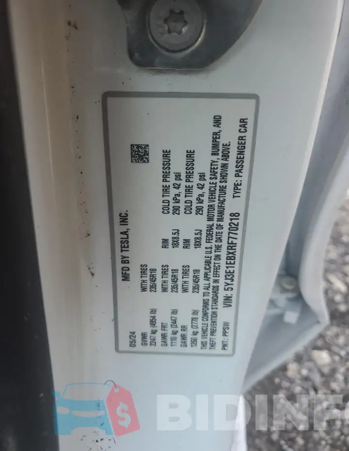 5YJ3E1EBXRF770218 Photo# 12