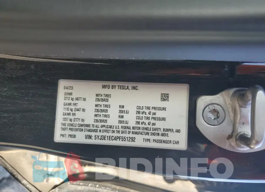 5YJ3E1EC4PF551292 Photo# 12