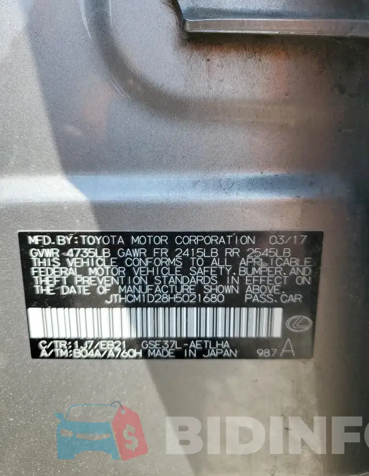 JTHCM1D28H5021680 Photo# 12