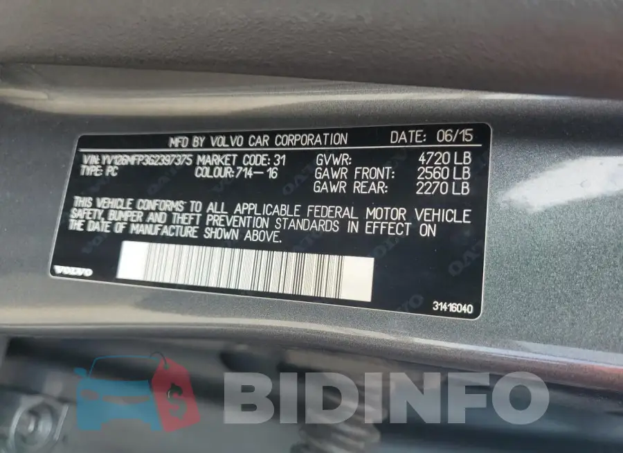 YV126MFP3G2397375 Photo# 12