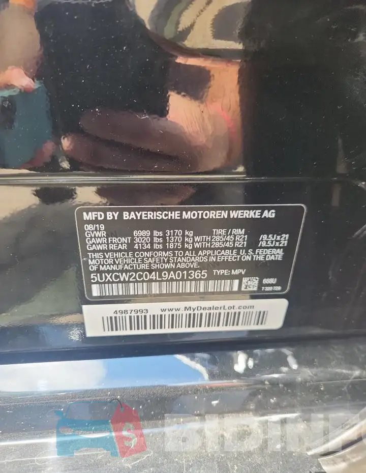 5UXCW2C04L9A01365 Photo# 13