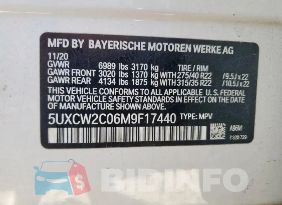 5UXCW2C06M9F17440 Photo# 14