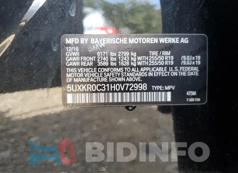 5UXKR0C31H0V72998 Photo# 13