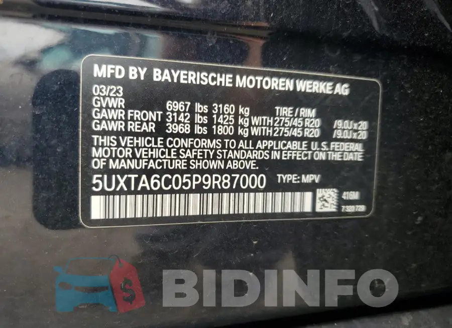 5UXTA6C05P9R87000 Photo# 13