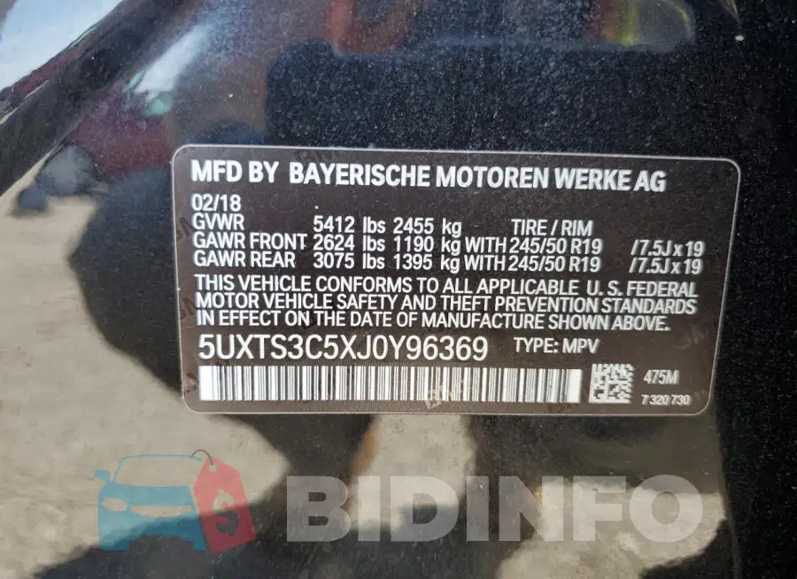 5UXTS3C5XJ0Y96369 Photo# 14
