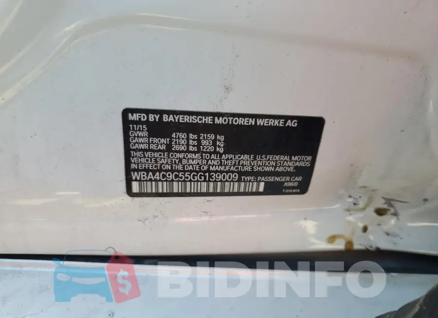 WBA4C9C55GG139009 Photo# 12