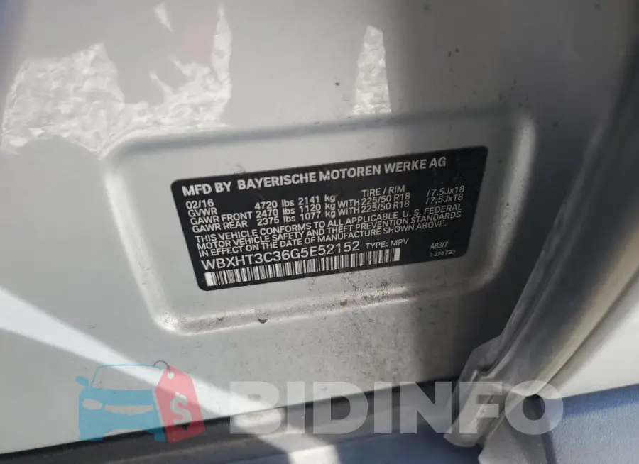 WBXHT3C36G5E52152 Photo# 13