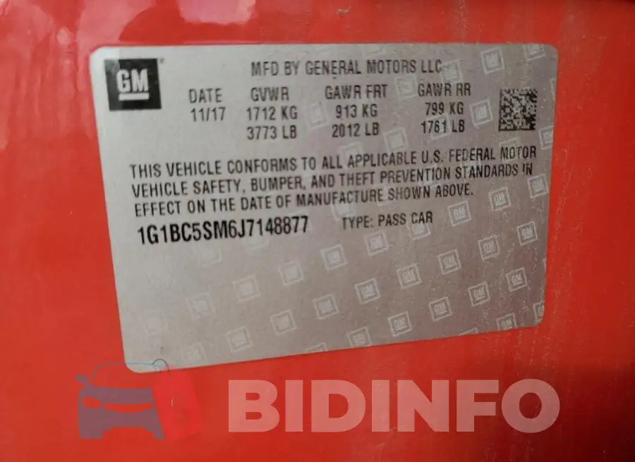 1G1BC5SM6J7148877 Photo# 13