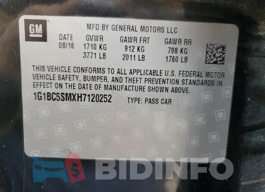 1G1BC5SMXH7120252 Photo# 12