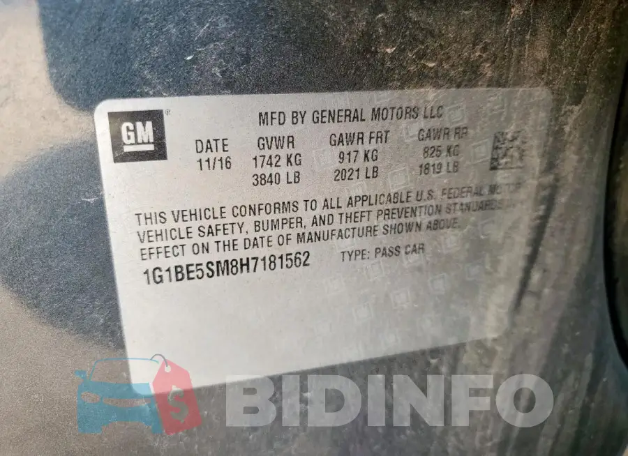 1G1BE5SM8H7181562 Photo# 13