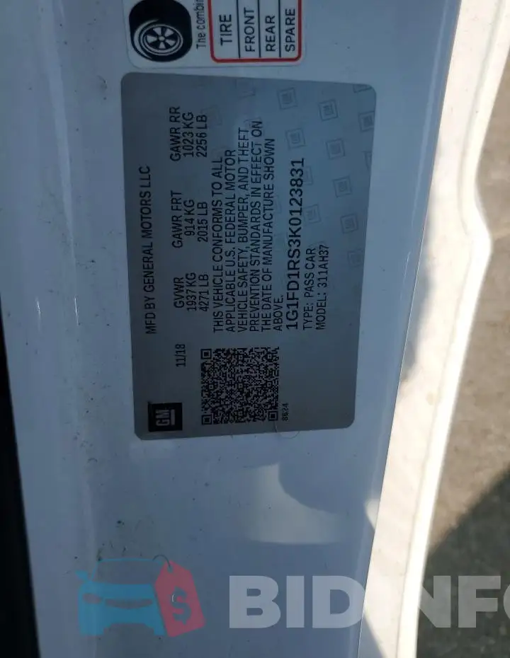 1G1FD1RS3K0123831 Photo# 13
