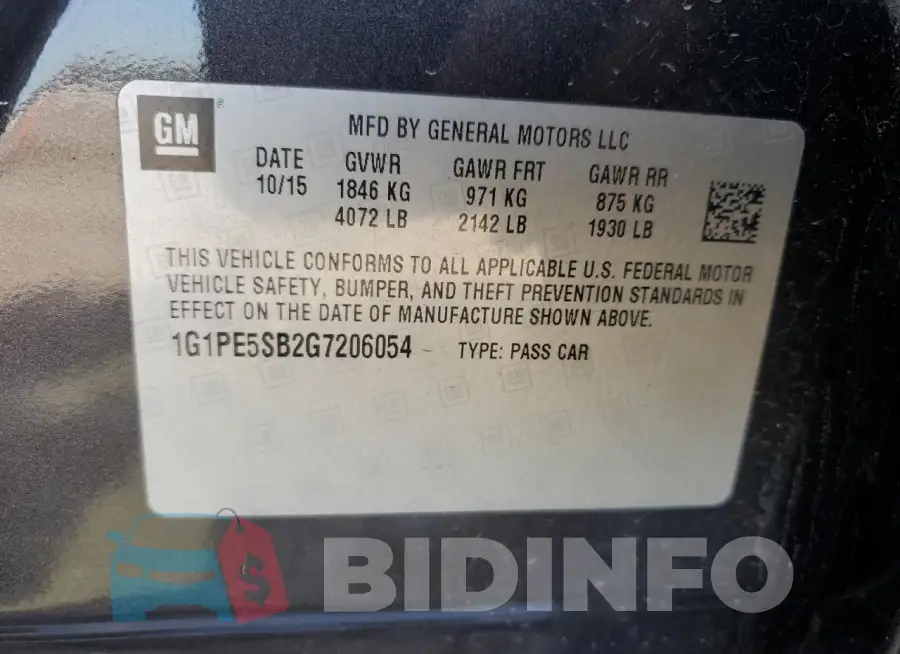 1G1PE5SB2G7206054 Photo# 13