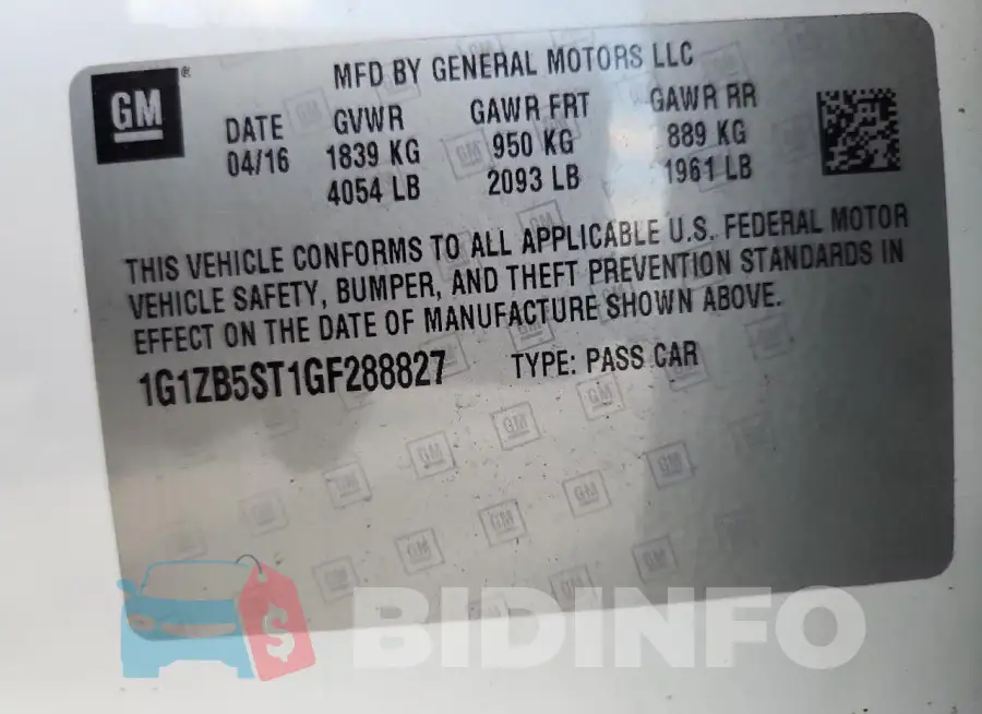 1G1ZB5ST1GF288827 Photo# 12