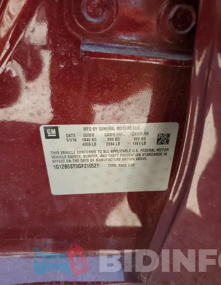 1G1ZB5ST5GF210521 Photo# 12