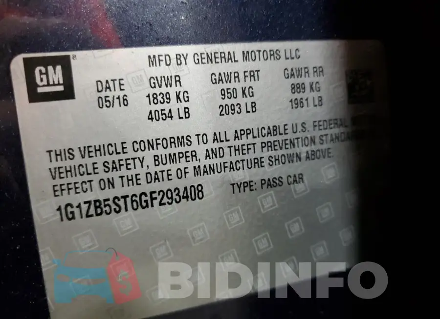 1G1ZB5ST6GF293408 Photo# 12