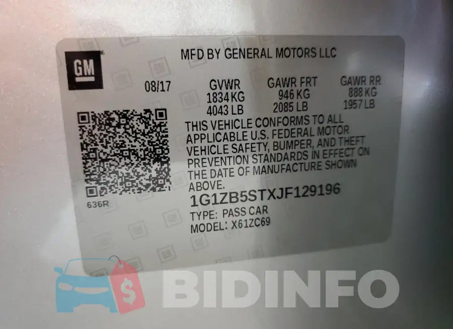 1G1ZB5STXJF129196 Photo# 13