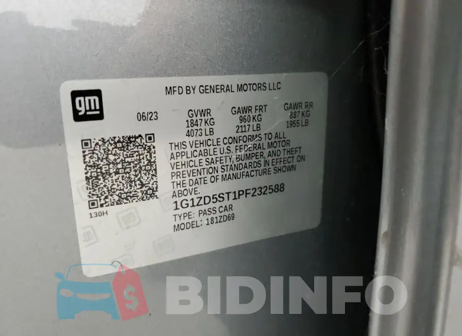 1G1ZD5ST1PF232588 Photo# 13