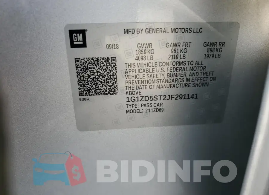 1G1ZD5ST2JF291141 Photo# 12