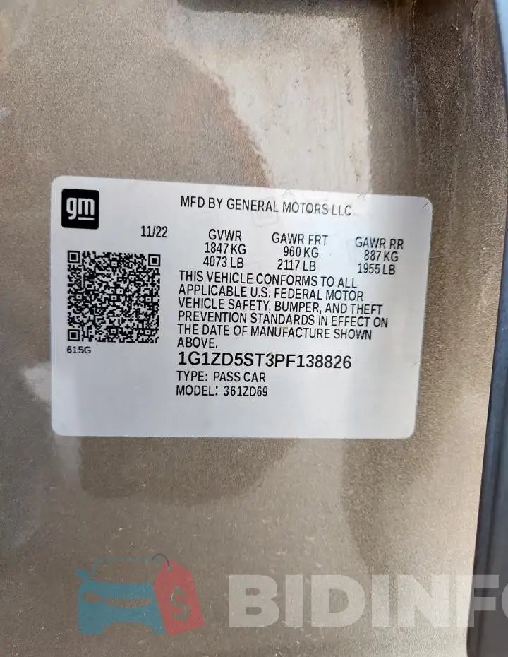 1G1ZD5ST3PF138826 Photo# 12