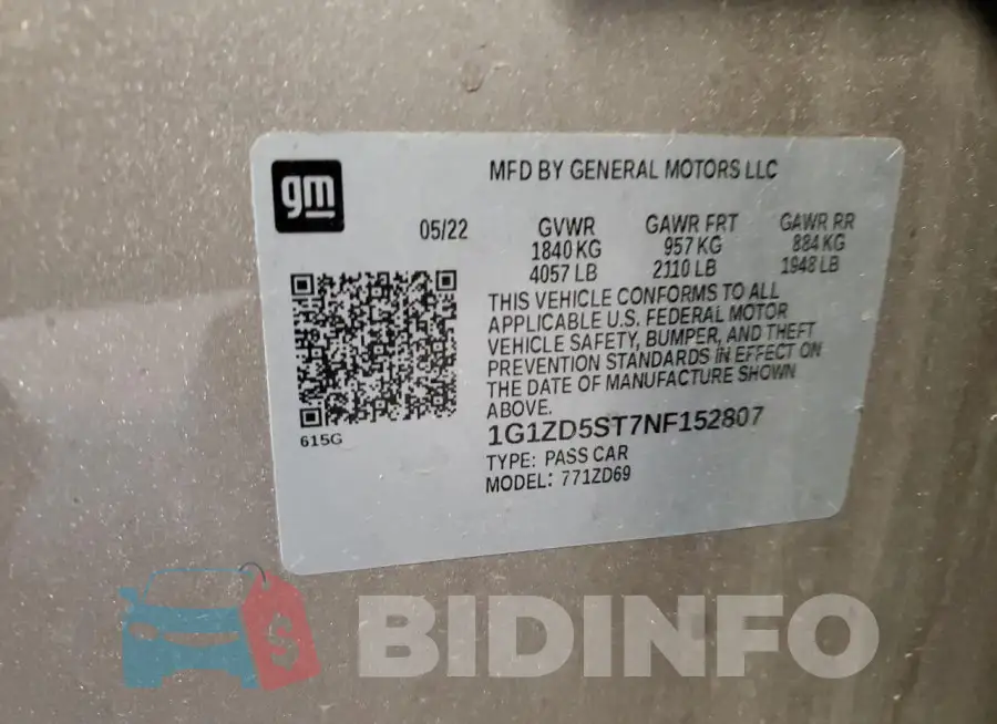 1G1ZD5ST7NF152807 Photo# 12