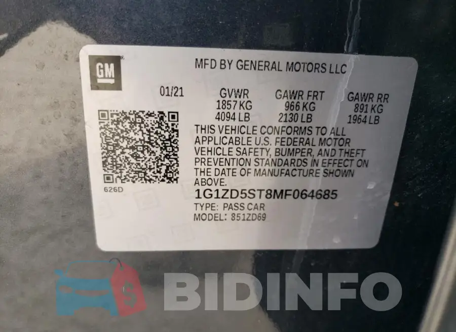 1G1ZD5ST8MF064685 Photo# 12