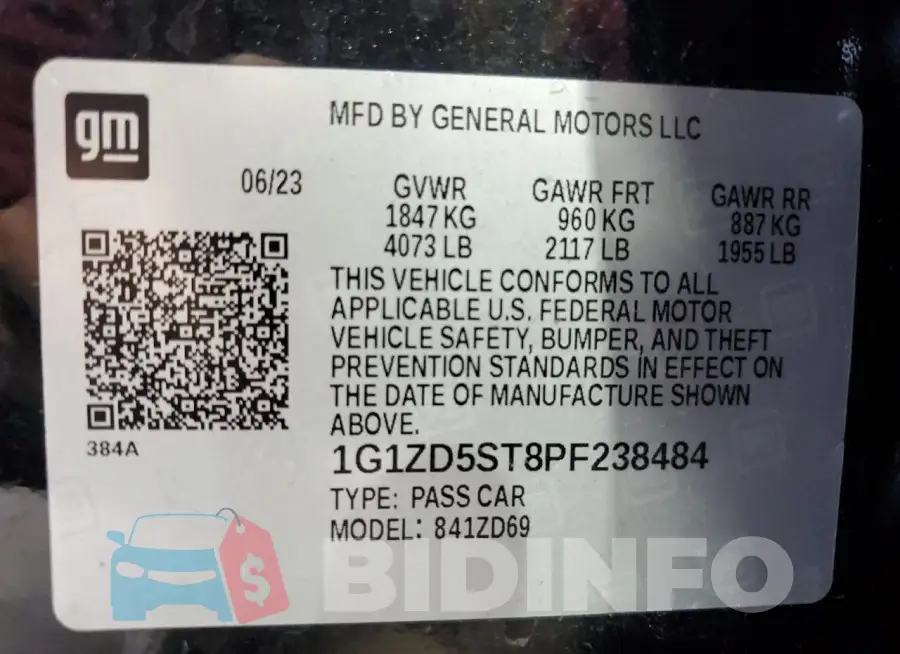 1G1ZD5ST8PF238484 Photo# 13
