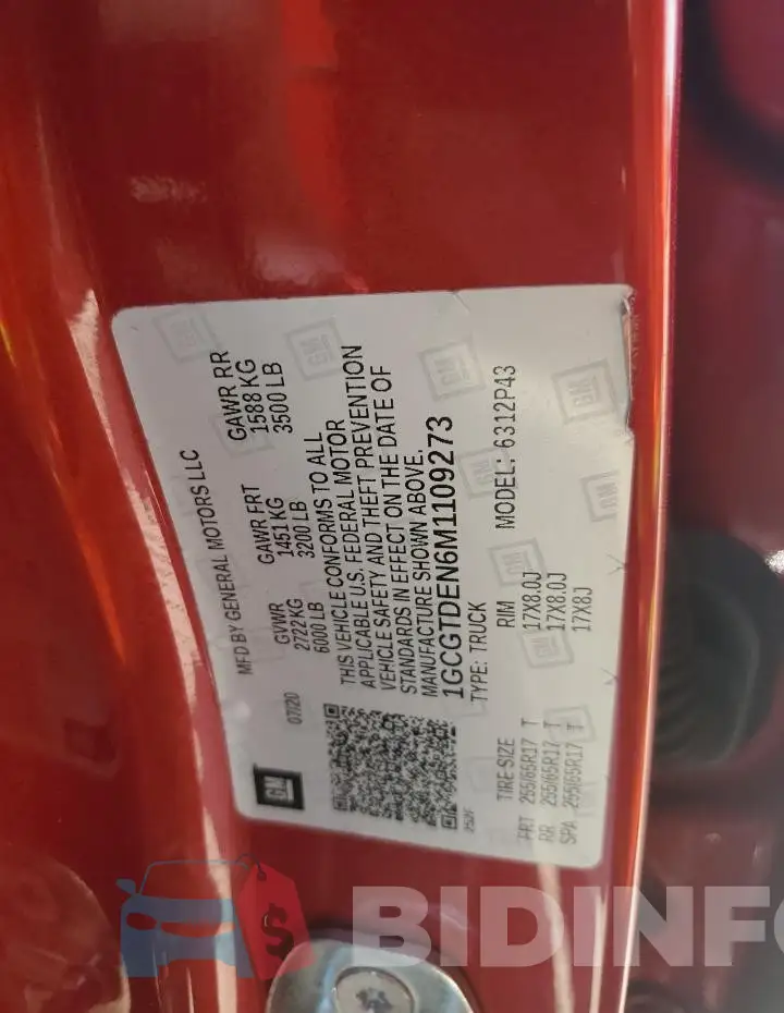 1GCGTDEN6M1109273 Photo# 12